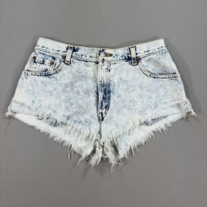 Vintage Levi's 550 Cut off Bleached Shorts Women's Size 12 Distressed‎ Frayed